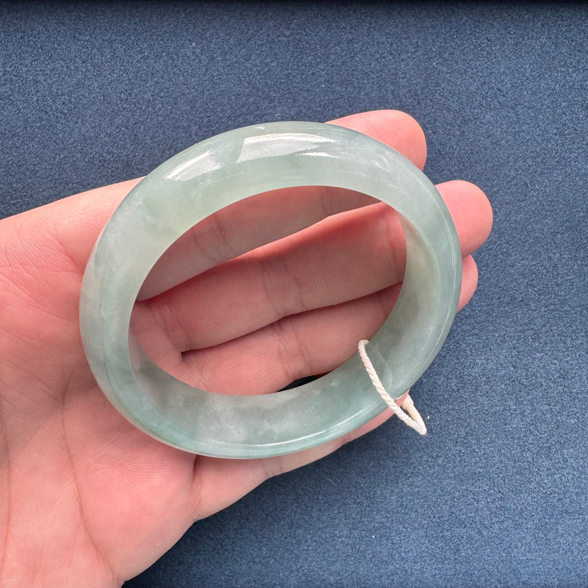 Real Grade A Green Burma Jade Bracelet - 58mm Half Moon