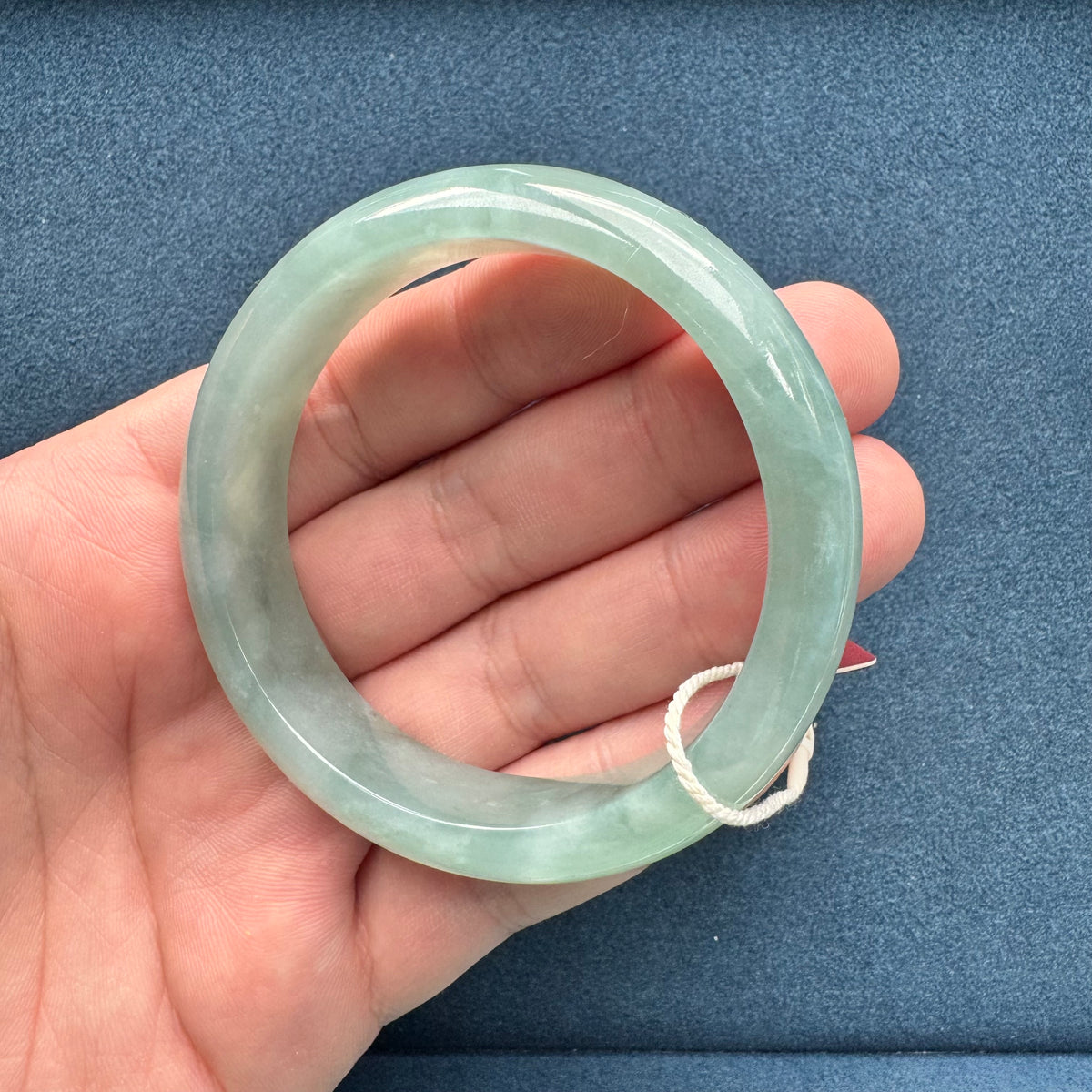 Real Grade A Green Burma Jade Bracelet - 58mm Half Moon