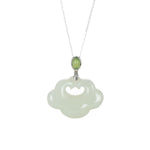 Cloud Ruyi Hotan Jade Pendant in Sterling Silver