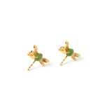 Jade Dragonfly Studs – Green Nephrite Jade Earrings in Gold Vermeil