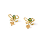Jade Flutter – Green Jade Butterfly Stud Earrings in Gold Vermeil