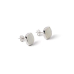 Lunar Mist Studs – White Nephrite Jade Cushion Earrings in Sterling Silver