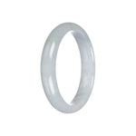 Genuine Grade A White Jadeite Jade Bangle Bracelet - 57mm Half Moon