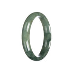 Genuine Untreated Green Traditional Jade Bangle Bracelet - 59mm Half Moon