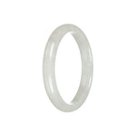 Authentic Type A Pale Green Jade Bangle - 57mm Semi Round