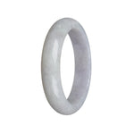 Genuine Untreated Pale Grey Jadeite Bangle - 61mm Half Moon