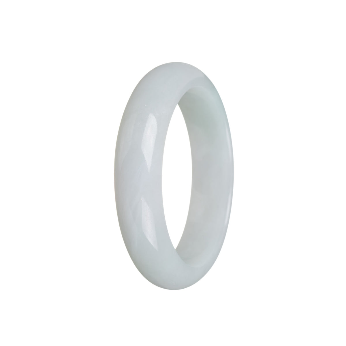 Genuine Type A White Burmese Jade Bracelet - 54mm Half Moon