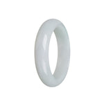 Genuine Type A White Burmese Jade Bracelet - 54mm Half Moon
