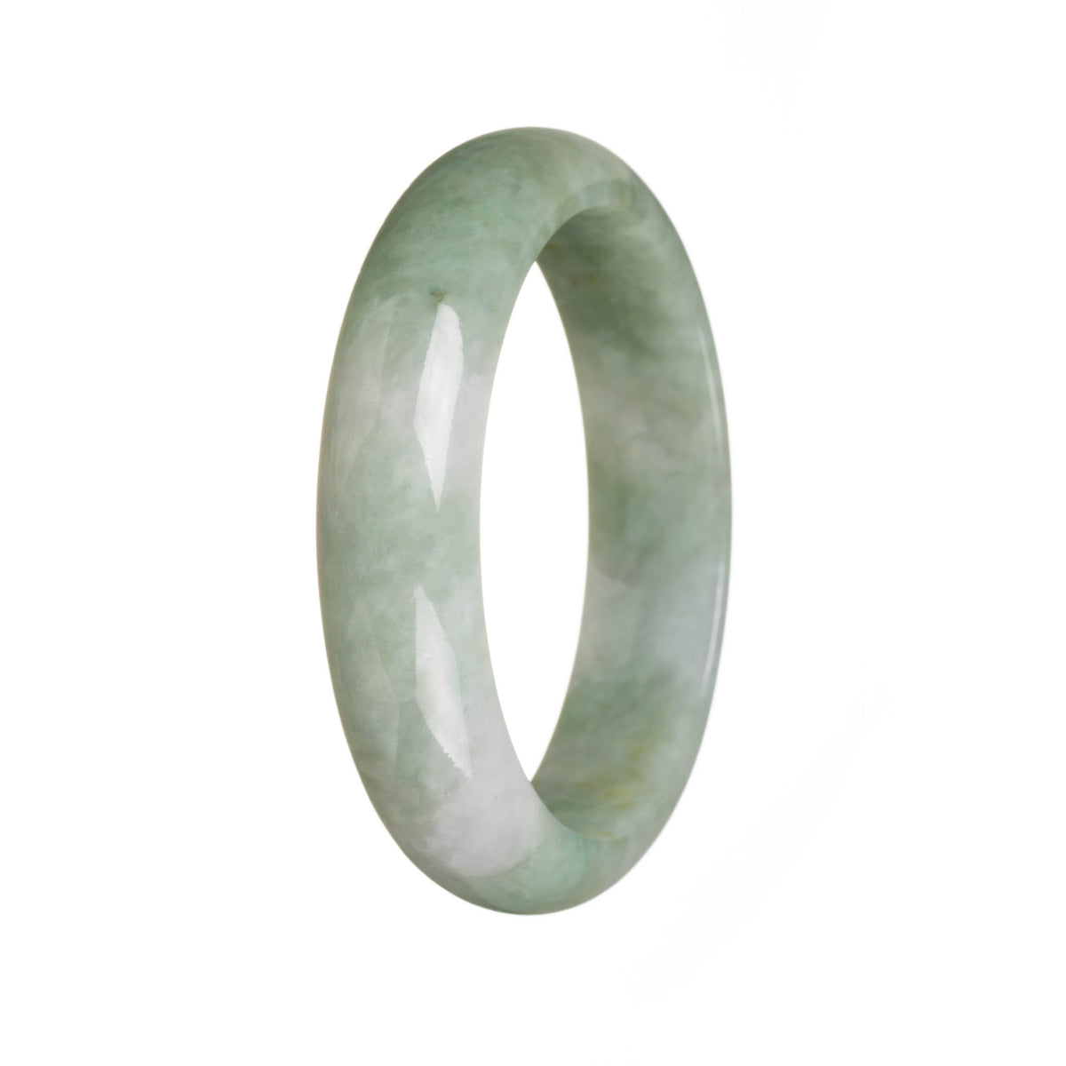Genuine Natural Green Jadeite Bangle - 62mm Half Moon