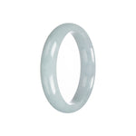 Authentic Grade A Light Green Traditional Jade Bangle - 56mm Half Moon