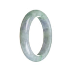 Genuine Natural Greyish Lavender With Light Green Traditional Jade Bangle Bracelet - 55mm Semi Round