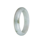 Certified Grade A White Jadeite Bangle Bracelet - 59mm Half Moon