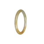 Authentic Natural Yellowish Brown Jadeite Jade Bangle Bracelet - 50mm Petite Round