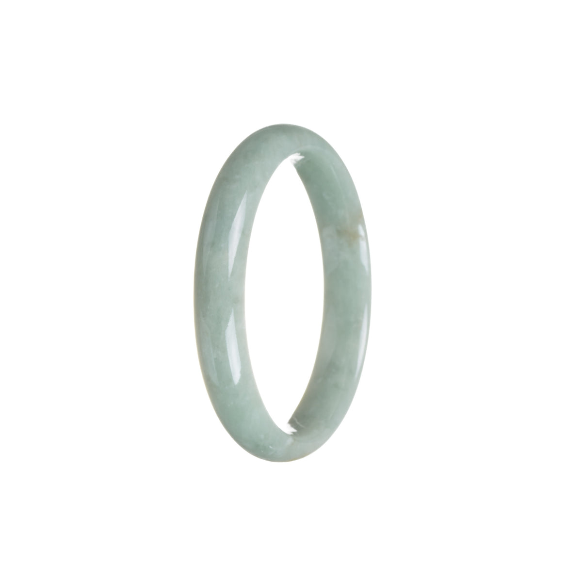 Real Grade A Green Traditional Jade Bangle Bracelet - 53mm Half Moon