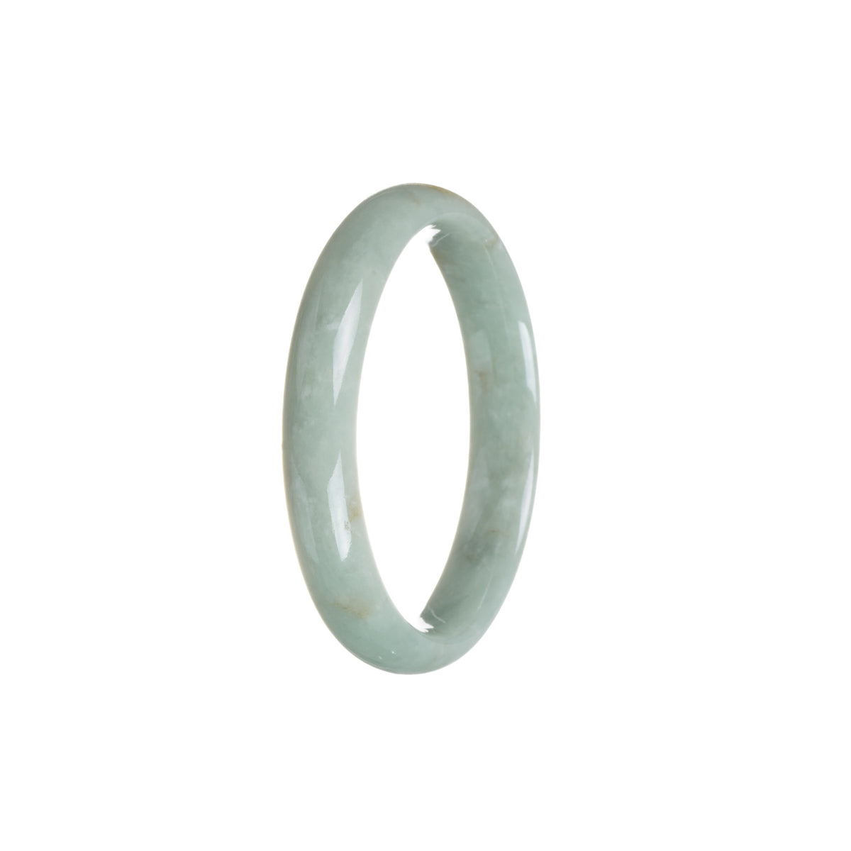 Real Grade A Green Traditional Jade Bangle Bracelet - 53mm Half Moon