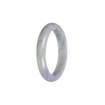 Authentic Grade A Lavender Burmese Jade Bangle Bracelet - 52mm Half Moon