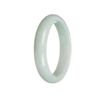 Certified Natural Green Jade Bangle Bracelet - 59mm Half Moon