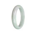 Certified Natural Green Jade Bangle Bracelet - 59mm Half Moon
