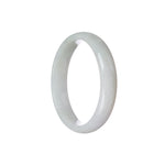 Certified Natural White and Pale Green Jadeite Bangle Bracelet - 58mm Half Moon