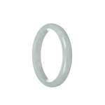 Certified Grade A Pale Green Jade Bangle Bracelet - 57mm Half Moon