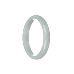 Certified Grade A Pale Green Jade Bangle Bracelet - 57mm Half Moon