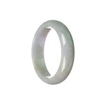 Real Natural Green with Lavender Jade Bracelet - 55mm Half Moon
