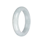 Genuine Grade A Pale Green Burma Jade Bangle - 58mm Half Moon