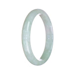 Authentic Untreated Light Green Jadeite Bangle Bracelet - 57mm Half Moon