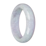 Genuine Untreated Light Lavender Burma Jade Bangle - 62mm Half Moon