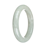 Certified Untreated White Burma Jade Bracelet - 58mm Half Moon