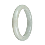 Certified Untreated White Burma Jade Bracelet - 58mm Half Moon