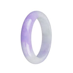 Genuine Grade A Green and Lavender Jade Bracelet - 55mm Half Moon