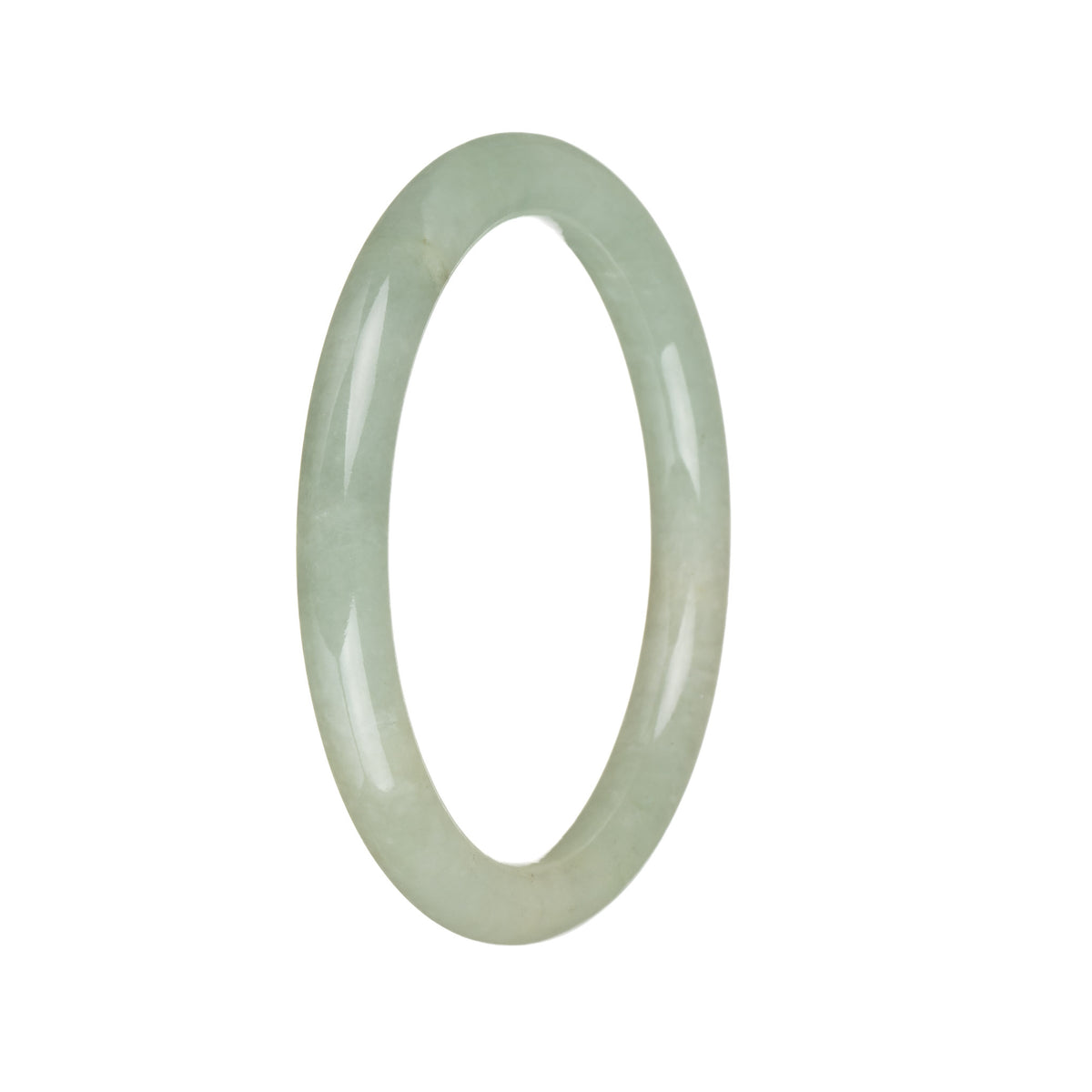 Real Grade A Pale Green Jade Bangle Bracelet - 55mm Petite Round