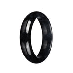Genuine Untreated Black Burmese Jade Bracelet - 62mm Half Moon