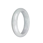 Certified Natural White Burmese Jade Bracelet - 58mm Half Moon
