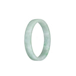 Genuine Grade A Green Pattern Burma Jade Bangle - 52mm Flat