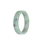 Genuine Grade A Pale Green with Green Pattern Jadeite Bangle - 52mm Flat