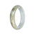 Untreated Pale Green with Olive Green Burmese Jade Bangle - 59mm Half Moon