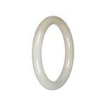 Genuine Creamy Whtie Traditional Jade Bangle - 57mm Round