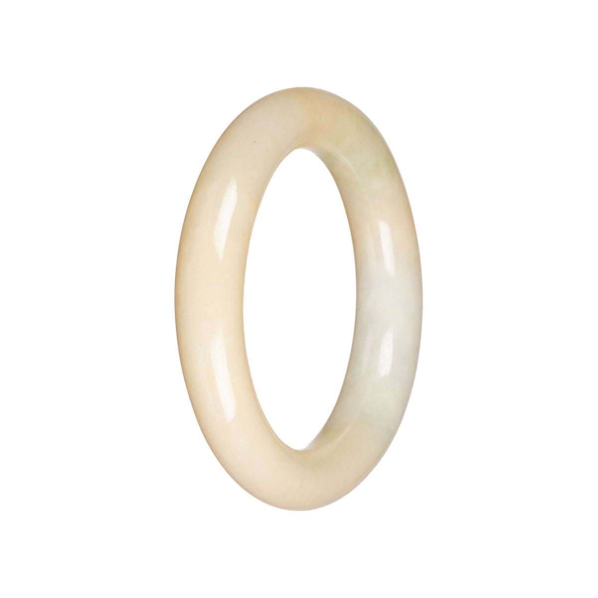 Real Pale Yellow Traditional Jade Bangle - 54mm Round