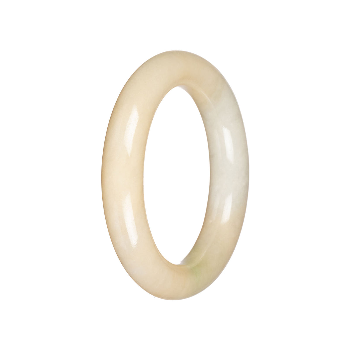 Real Pale Yellow Traditional Jade Bangle - 54mm Round