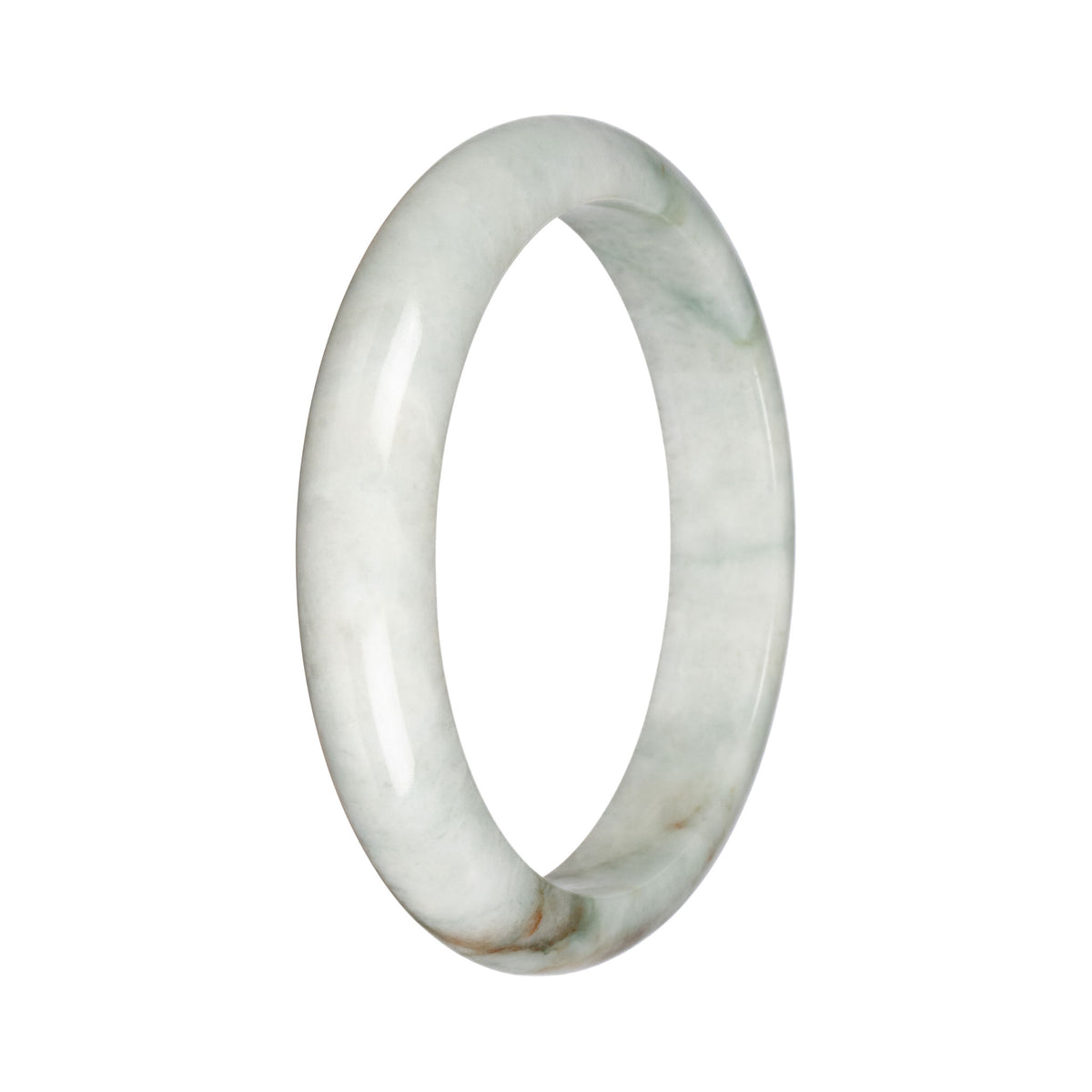 Real Pale Green Jadeite Bangle - 68mm Half Moon