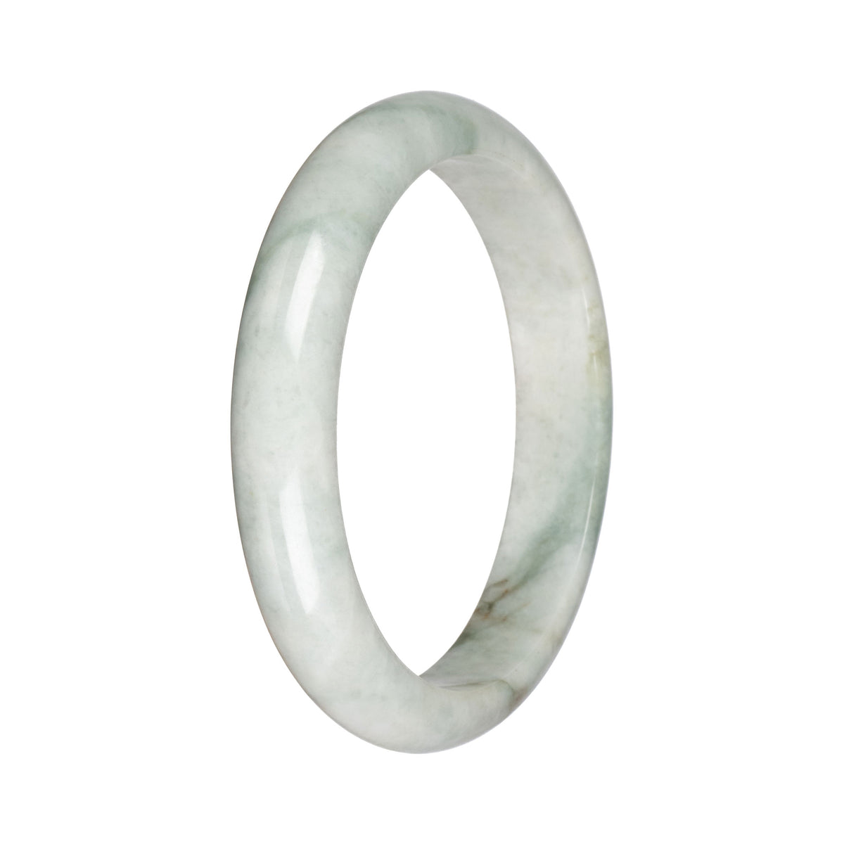 Real Pale Green Jadeite Bangle - 68mm Half Moon