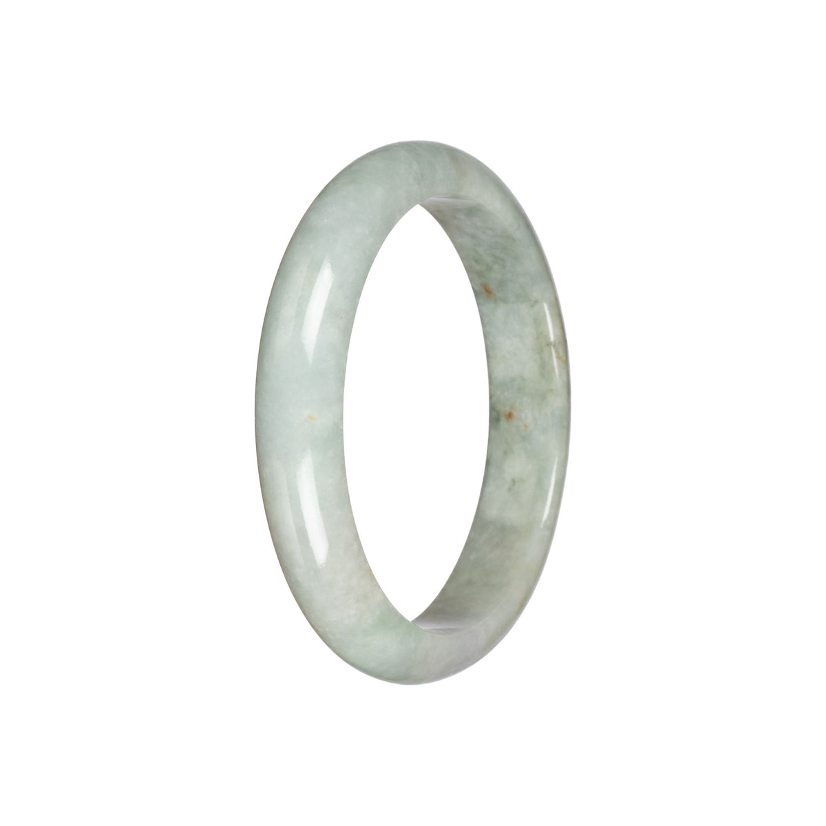 Genuine Pale Green Burmese Jade Bangle - 57mm Half Moon