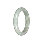 Genuine Pale Green Burmese Jade Bangle - 57mm Half Moon