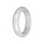 Natural White with Pale Green Jade Bangle Bracelet - 59mm Half Moon