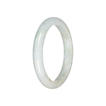Natural Pale Green Traditional Jade Bangle Bracelet - 58mm Semi Round