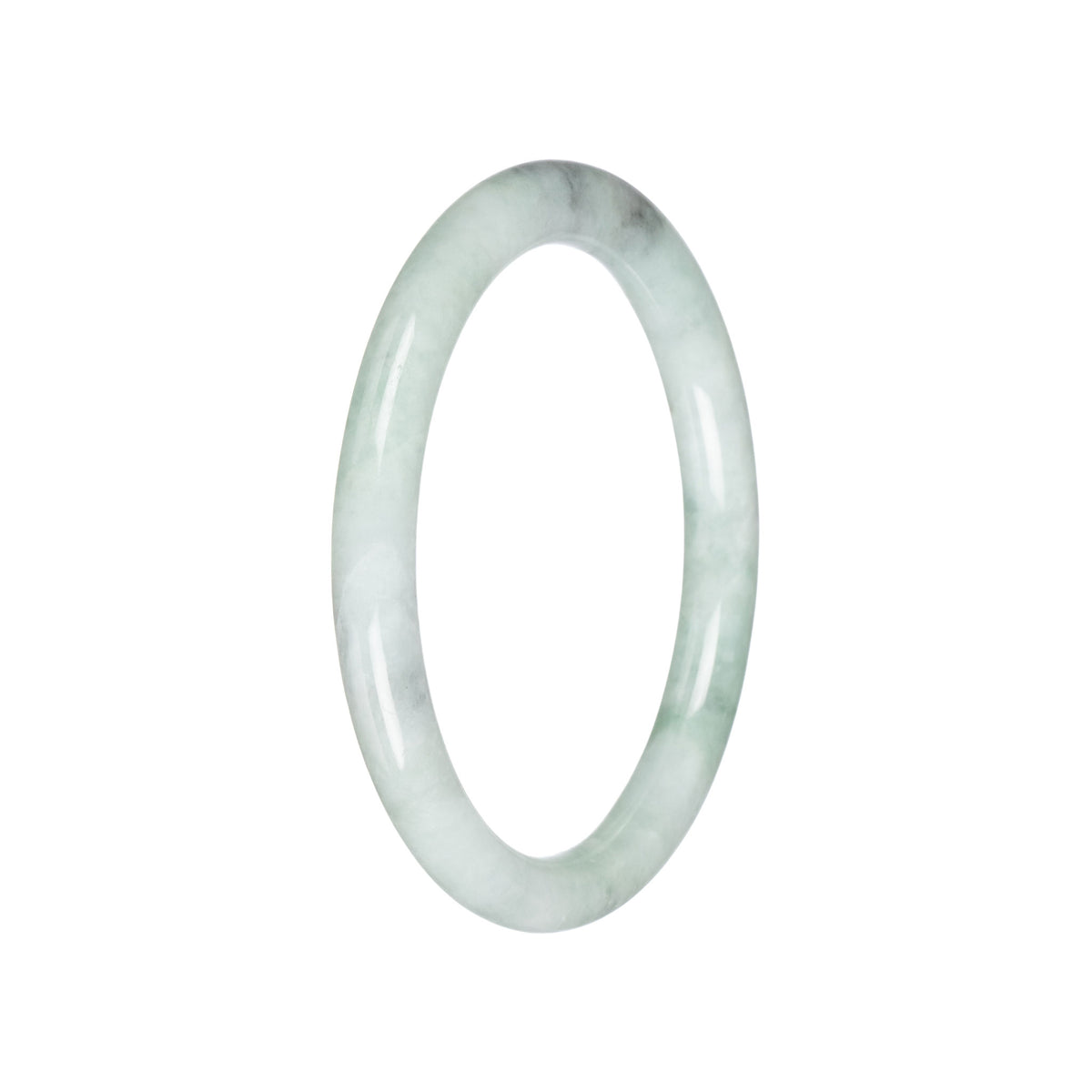 Genuine Light Green Burmese Jade Bangle Bracelet - 59mm Petite Round