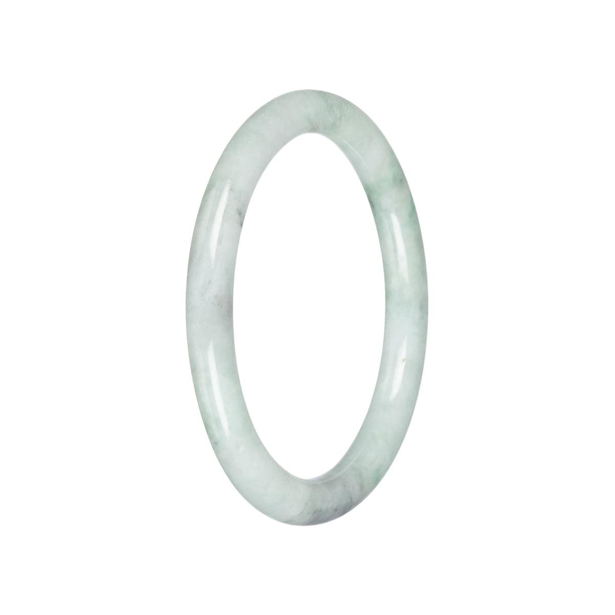 Genuine Light Green Burmese Jade Bangle Bracelet - 59mm Petite Round
