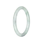 Genuine Light Green Burmese Jade Bangle Bracelet - 59mm Petite Round